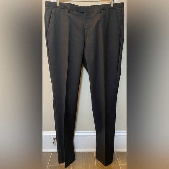 BOSS Hugo Boss Charcoal Grey Dress Work Pants with holes Men's Sz 38R (has holes - Picture 1 of 16